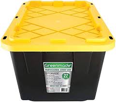 Greenmade 27 Gallon Tote, Black and Yellow